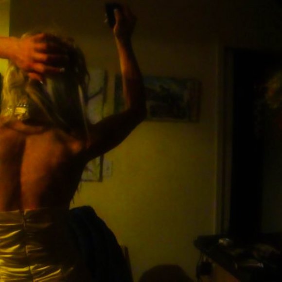 Stunning Retro Champagne Silk Dress - Picture 6 of 8